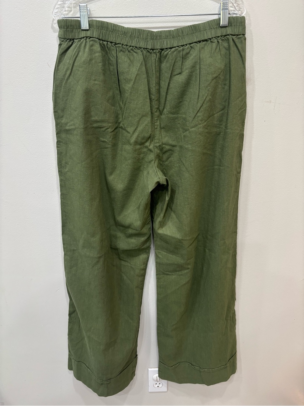 Kut From The Kloth Pull On Wide Leg Linen Blend Green Pants Women’s Size Large - Picture 7 of 12